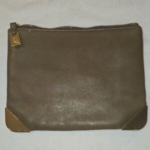 G.I.L.I. Roma II Large Lambskin Leather Pouch - Cashew / Warm Tan